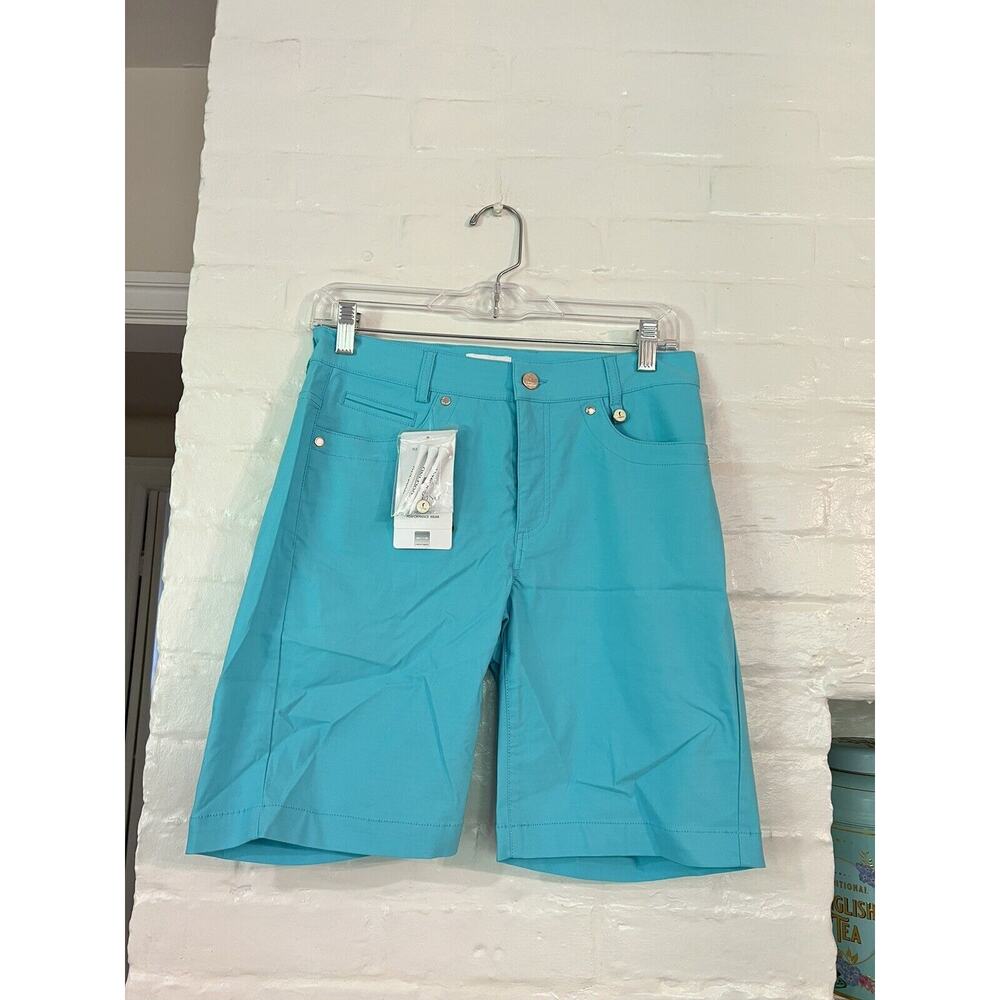 NWT Golfino Bermuda Shorts Women's Sz 6 TURQUOISE BLUE High TECH Performance